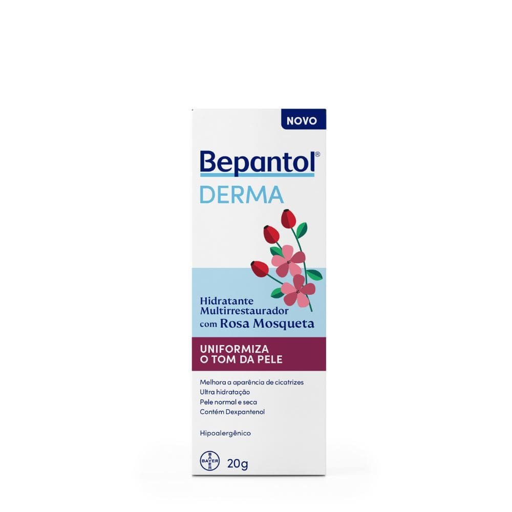 Bepantol Derma Hidratante Multirrestaurador com Rosa Mosqueta Uniformiza Tom da Pele 20g