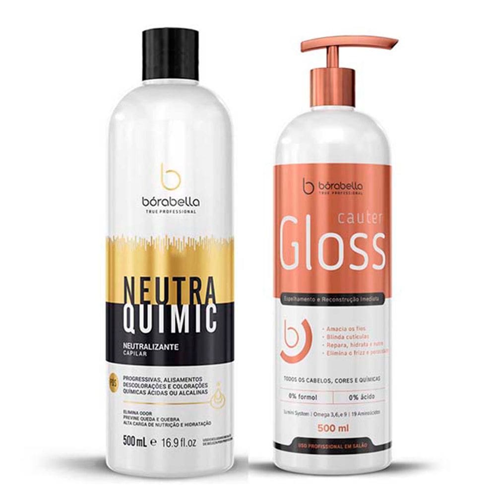 Kit Neutraquimic e Cauter Gloss Espelhamento Borabella 500ml