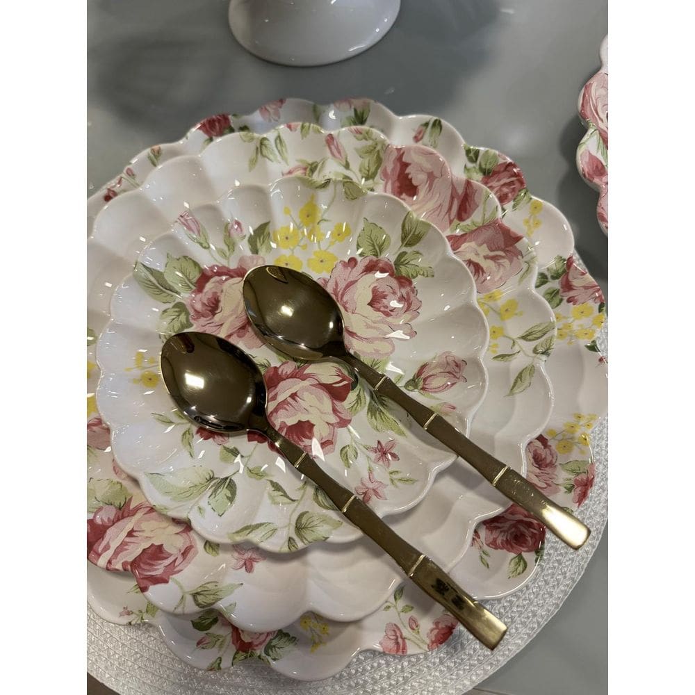 CJ 6 COLHERES ACO INOX P/MESA BAMBU ELEGANT CHAMPANHE 19,8cm
