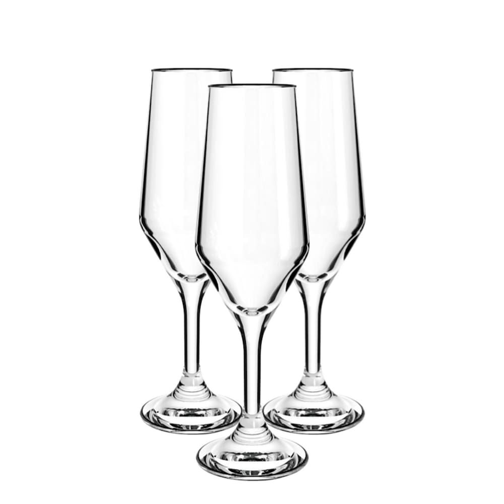 Taça para Champagne Bistrô Flute 185ml 3 Unidades