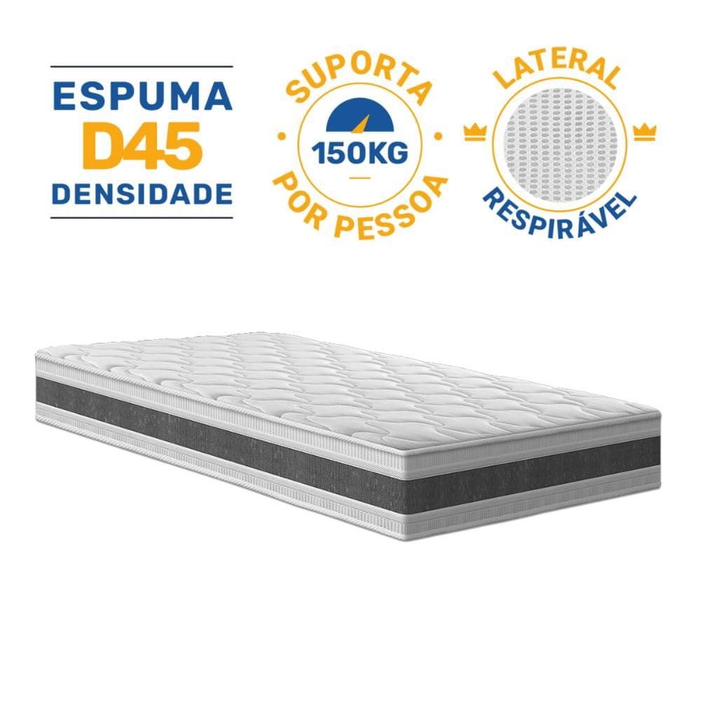 Colchão de Espuma D45 Double Face Air Pro Força Anjos Solteiro 88cm