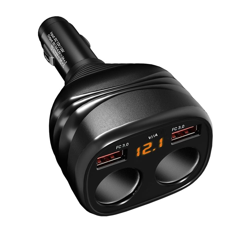 Carregador USB de isqueiro 2 em 1 para Mirror Dash Cam