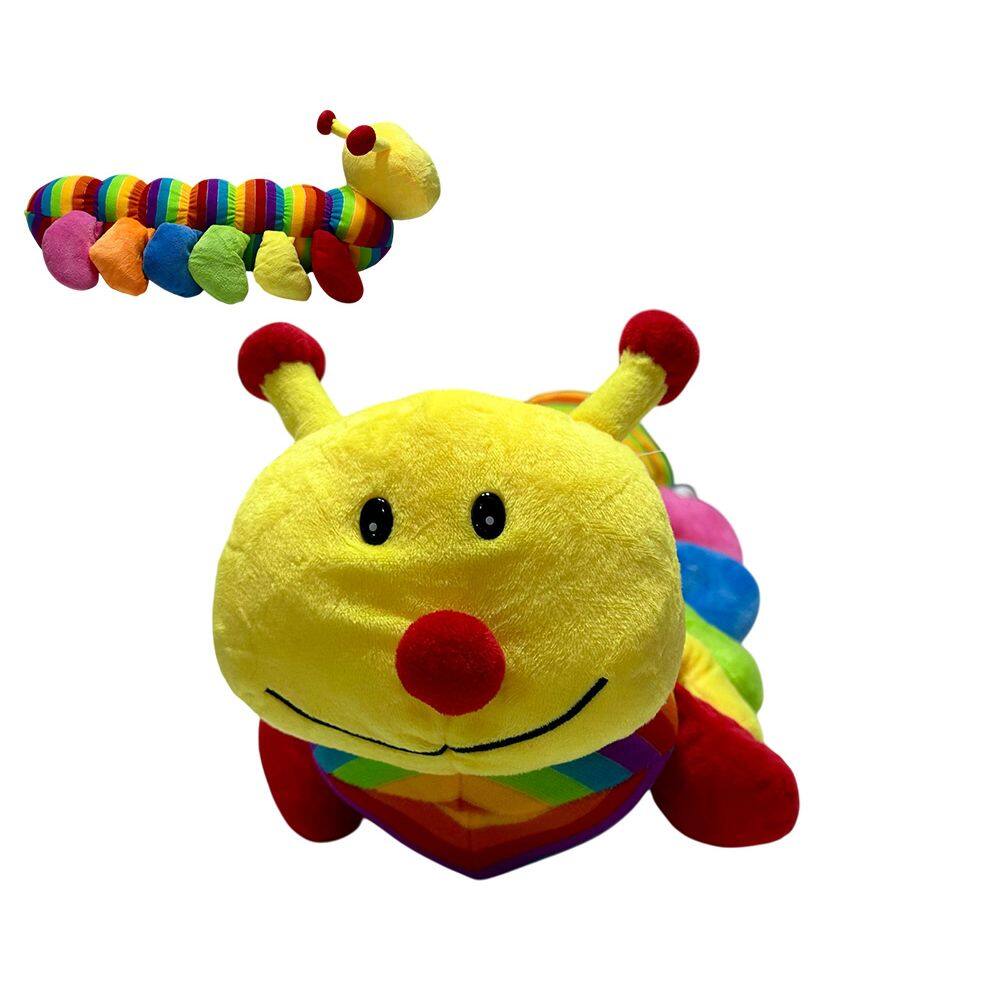 Centopeia De Pelucia Grande Colorida Infantil Fofa 44cm