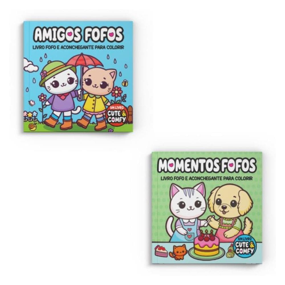 Coleção Cute & Comfy Colorir Fofo - Kit Com 2 Livros De Colorir Adulto