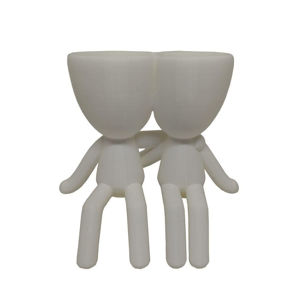 Vaso 3d Abraço Suculentas Decoração 15cm Robert Plant Decorativo Branco
