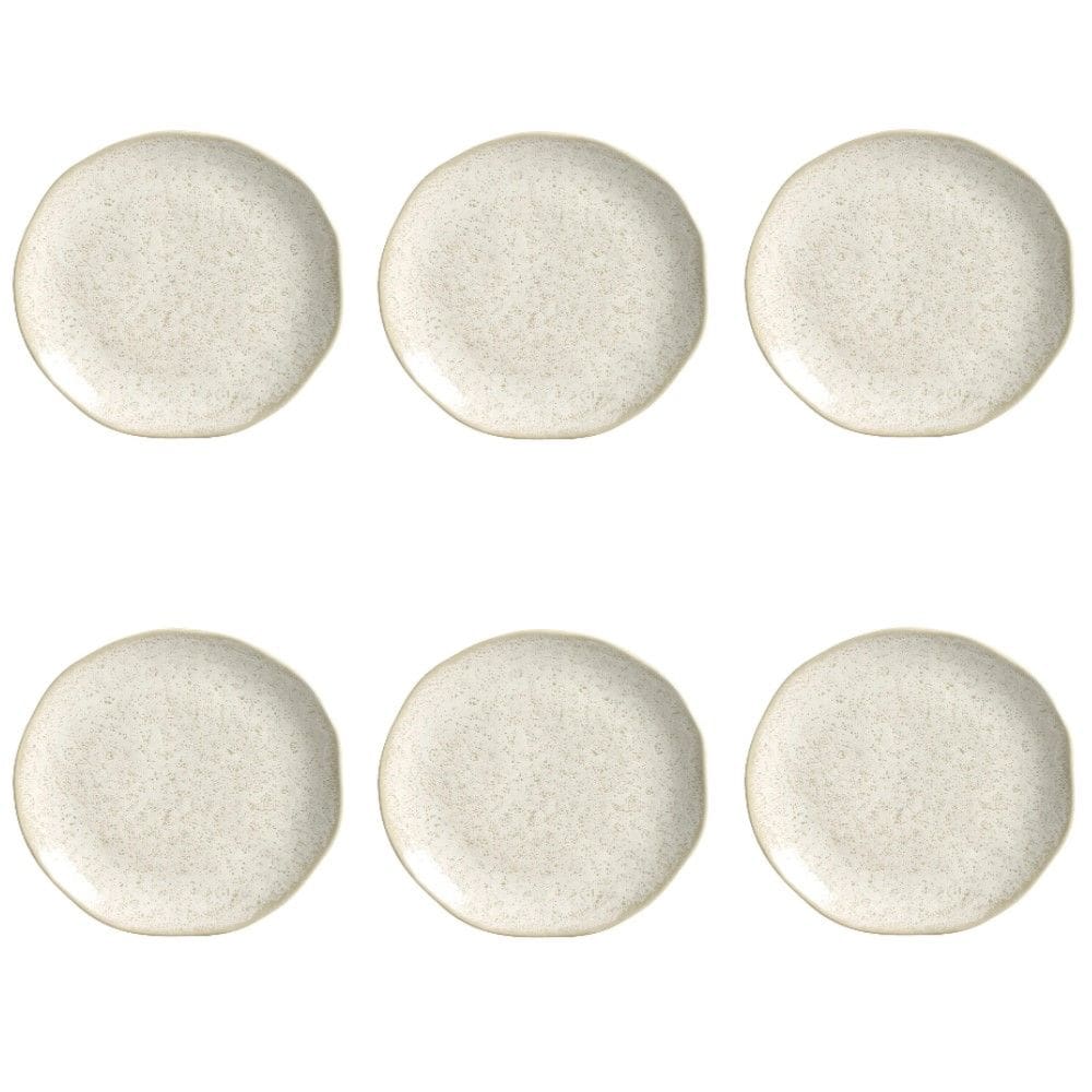 Conjunto de Pratos de Sobremesa 06 Peças Orgânico Vanilla Porto Brasil