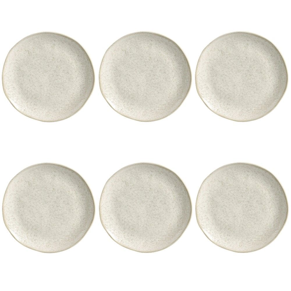 Conjunto de Pratos Rasos 06 Peças Orgânico Vanilla Porto Brasil