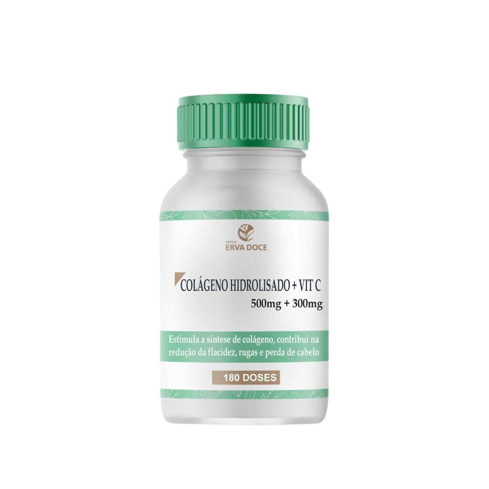 Colageno Hidrolisado 500Mg Vitamina C 300Mg 180 Capsulas