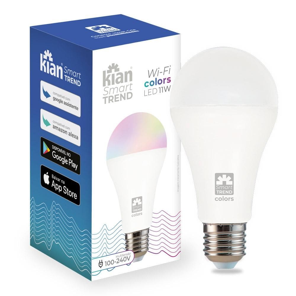 Lâmpada Led WiFi RGB 11W Kian 15140 Bivolt