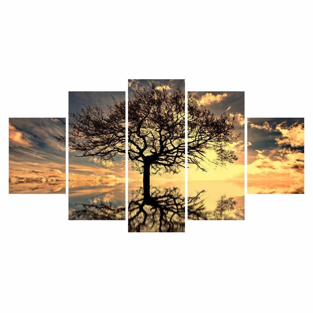 Quadro Decorativo 115X60Cm Sala Quarto Arvore Da Vida Por Do Sol