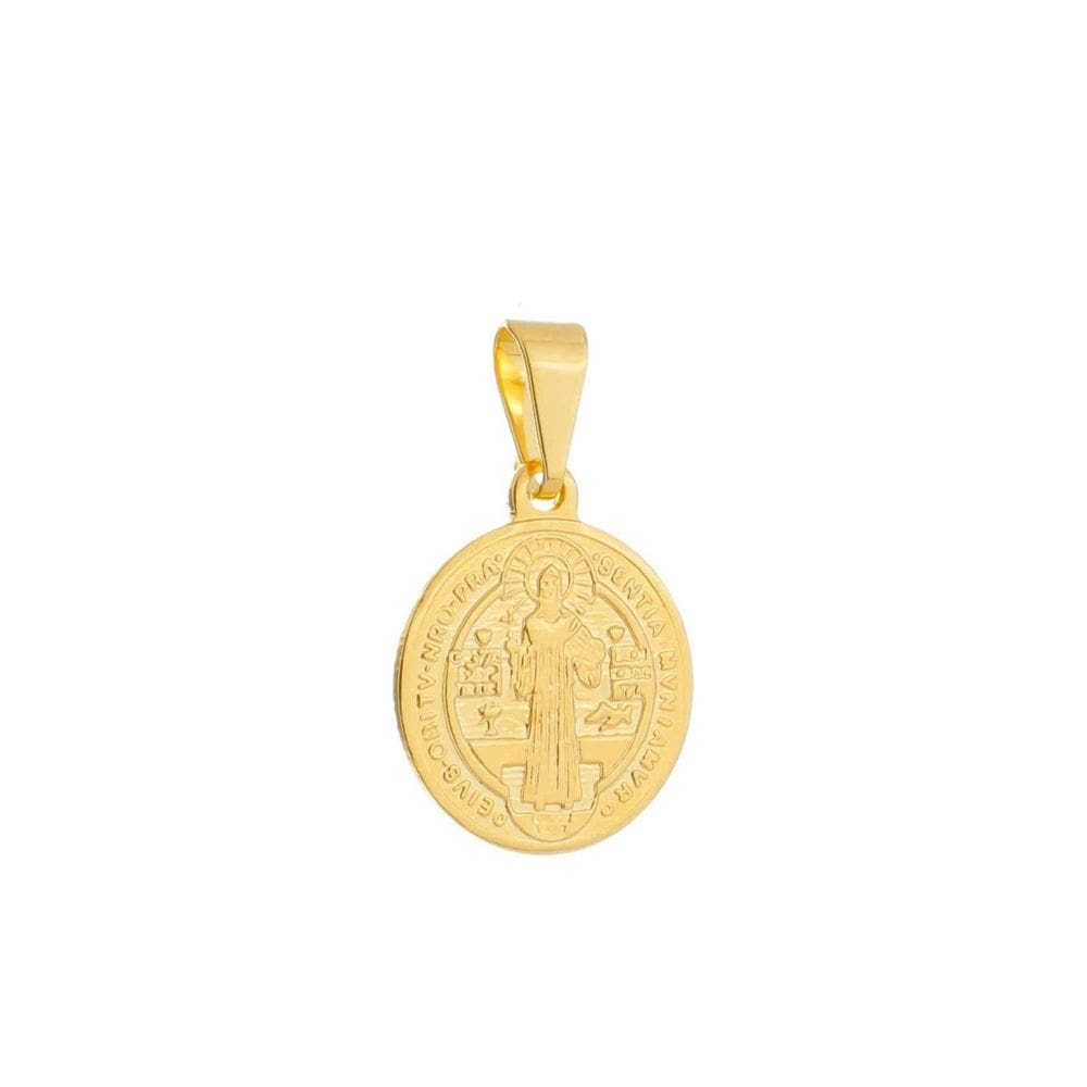 Pingente Dourado Medalha De São Jorge