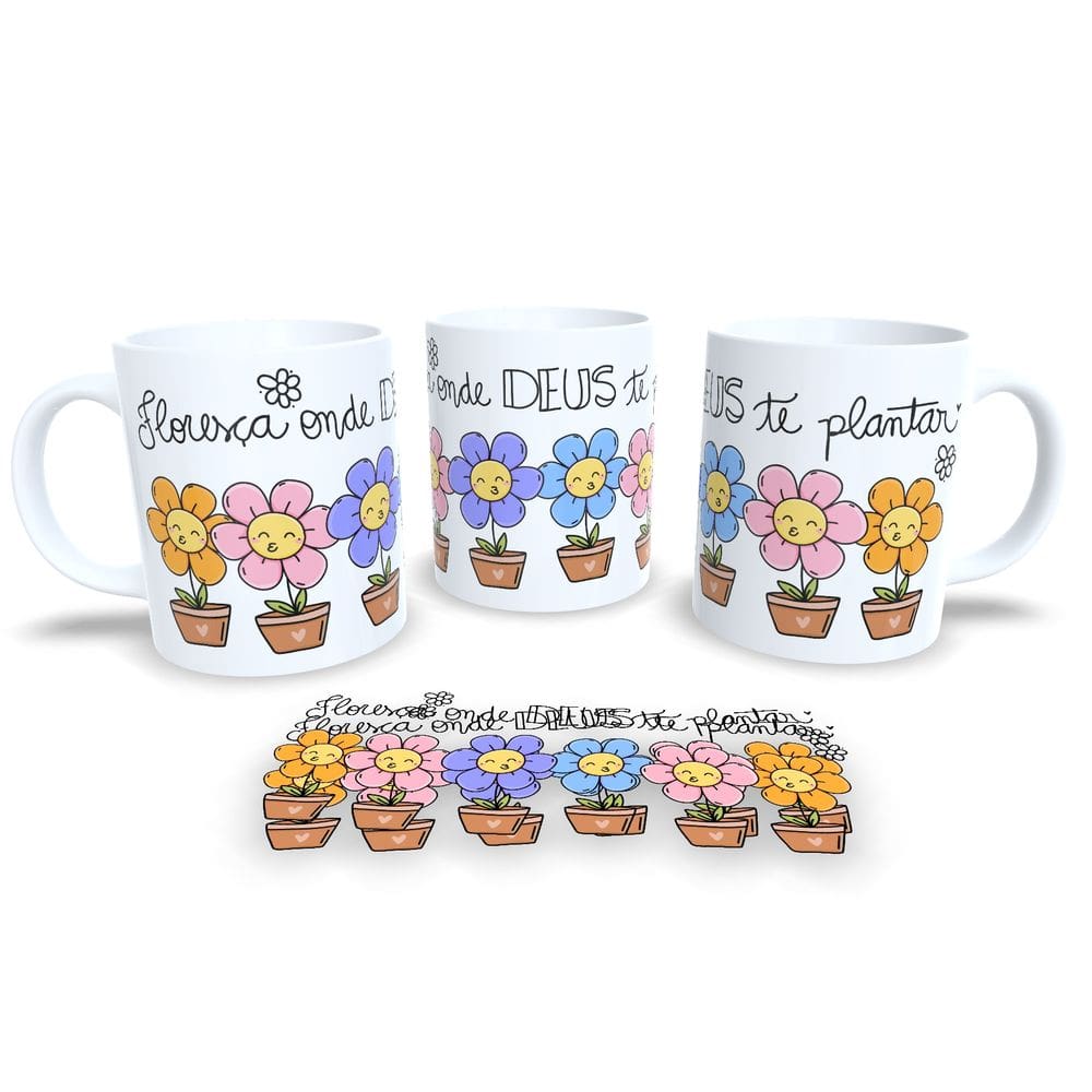 Sonhos e Flores Caneca de Porcelana Perfeita para Começar o Dia