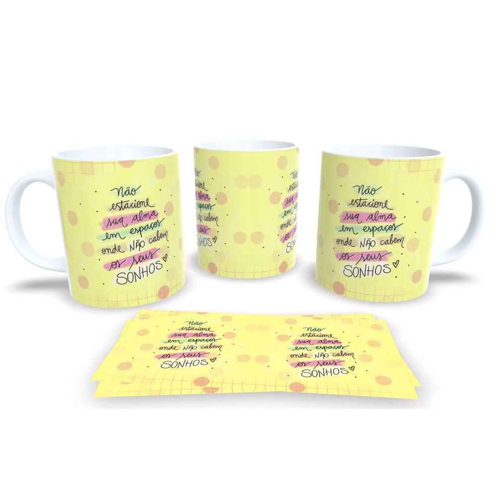 Sonhos e Flores Caneca de Porcelana Perfeita para Começar o Dia