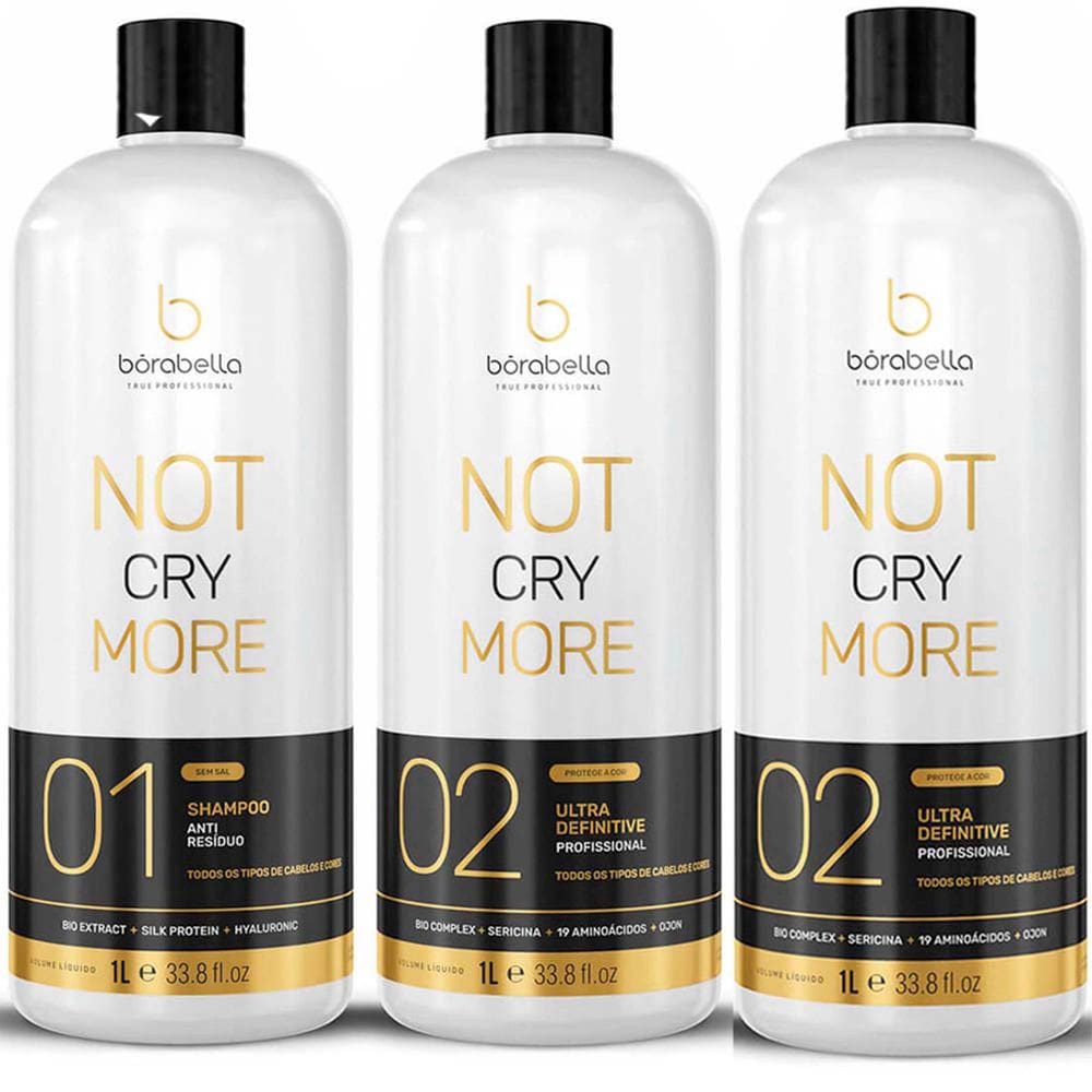 Kit Progressiva 1 Shampoo 2 Ativo Not Cry More Borabella