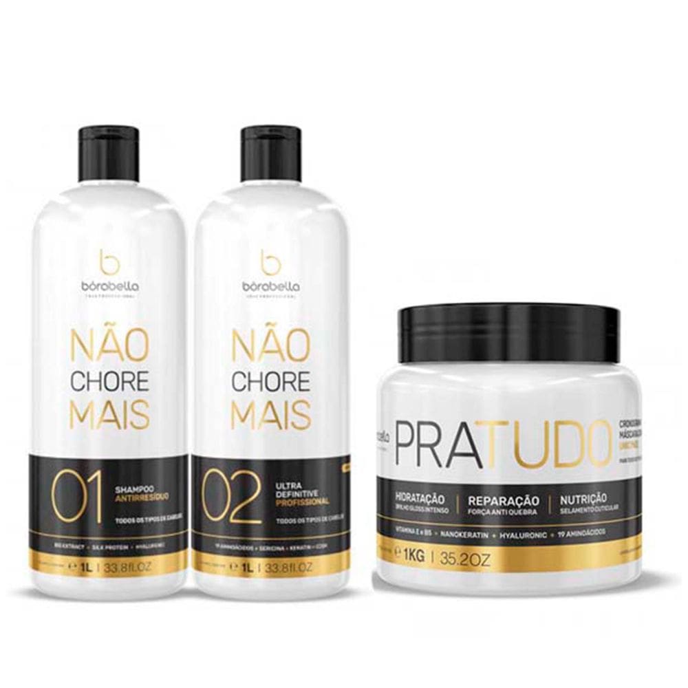 Kit Progres. Not Cry More e Hidratação Pratudo Borabella