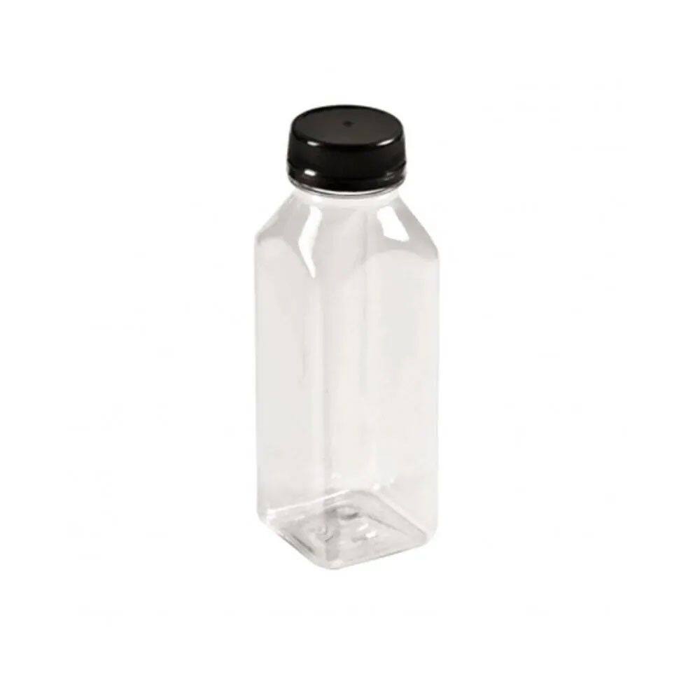 Garrafa Plástica PET Transparente 300ml Quadrada c/10 - Maluger
