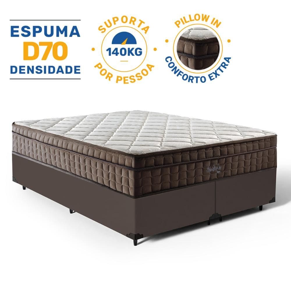Cama Box com Colchão de Espuma D70 Pillow In Ultra Dream Anjos Queen 158cm