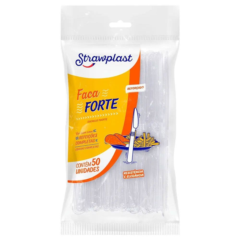 Faca Forte Cristal c/50 - Strawplast