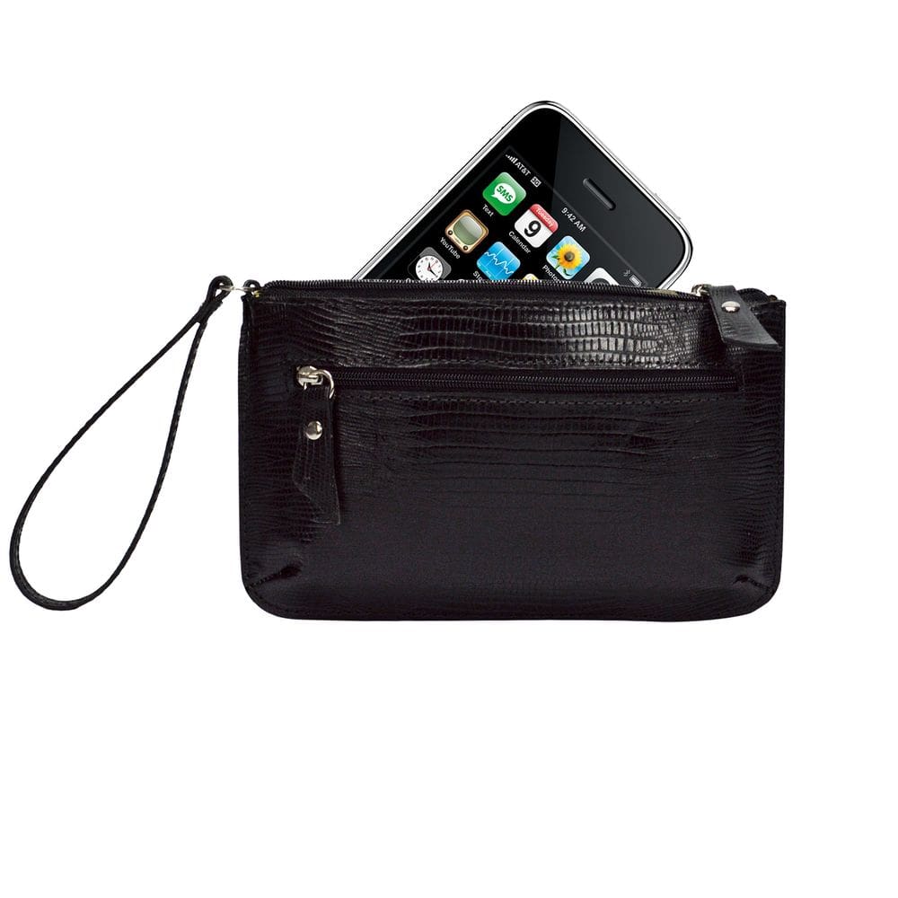 Bolsa Clutch Carteira de Mão Porta Celular em Couro Madamix