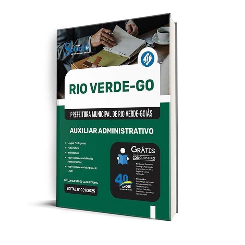 Apostila Prefeitura Rio Verde Go 2025 Auxiliar