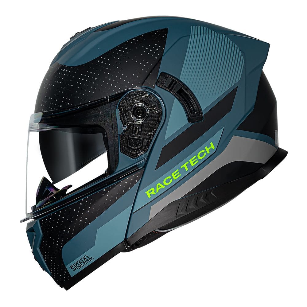 Capacete Race Tech Signal Gear Preto e Azul Fosco