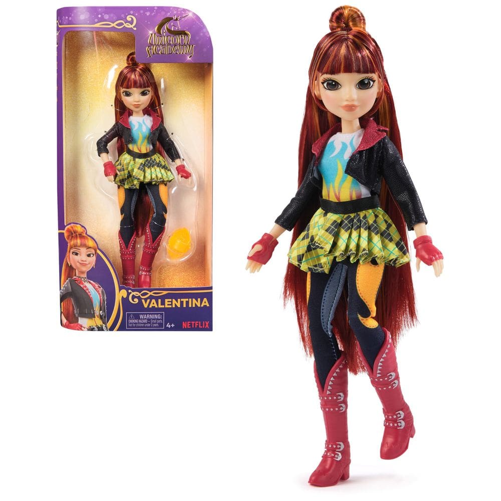 Boneca Unicorn Academy Valentina com 5 acessórios 24cm Girl 4+