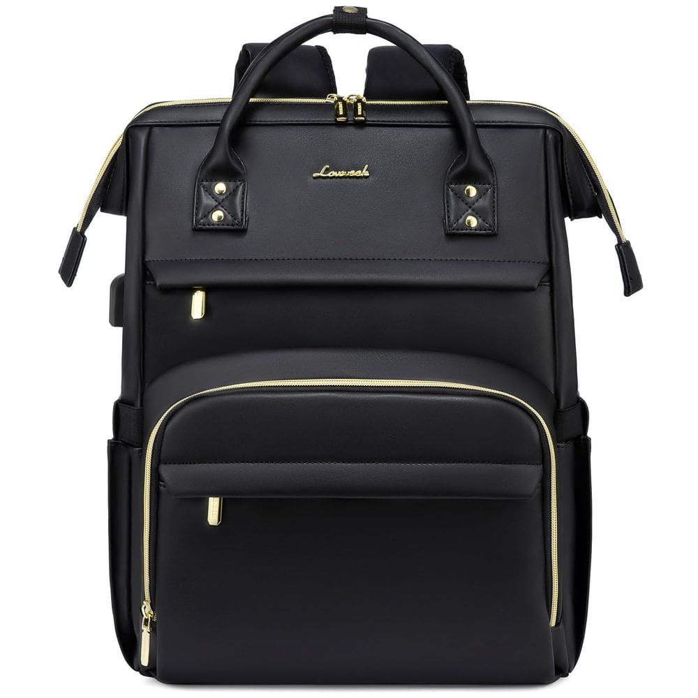 Mochila para laptop LOVEVOOK Leather 15,6” com porta USB para mulheres