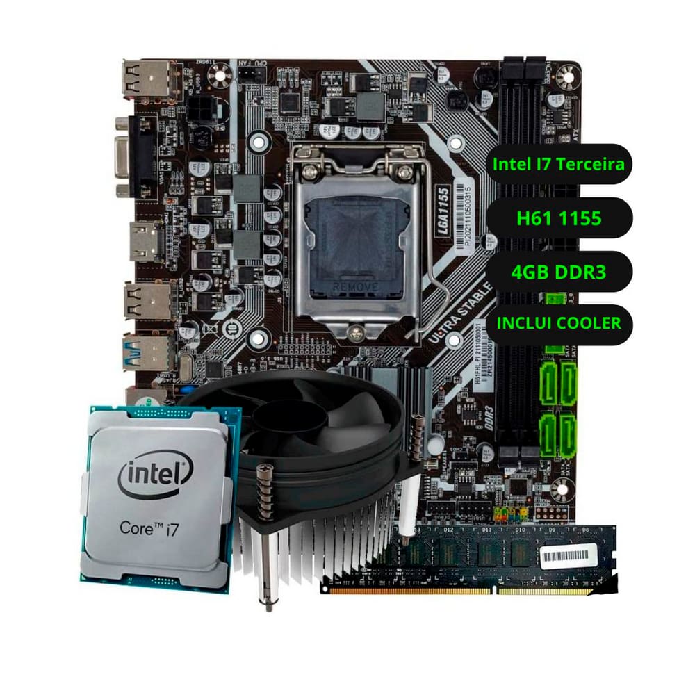 Kit Upgrade Intel Core I7 Terceira H61 Ram 4GB DDR3