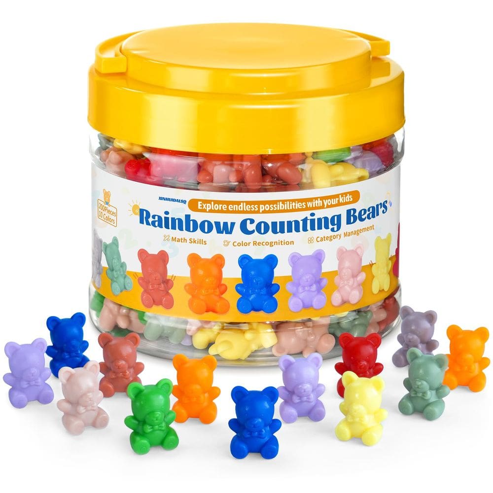 Conjunto Counting Bears XINHUIDALSQ Rainbow de 200 para crianças a partir de 3 anos