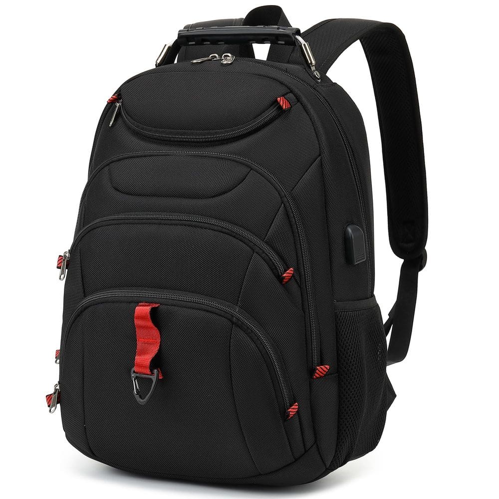 Mochila para laptop Boavan para homens 15,6” com porta USB à prova d`água