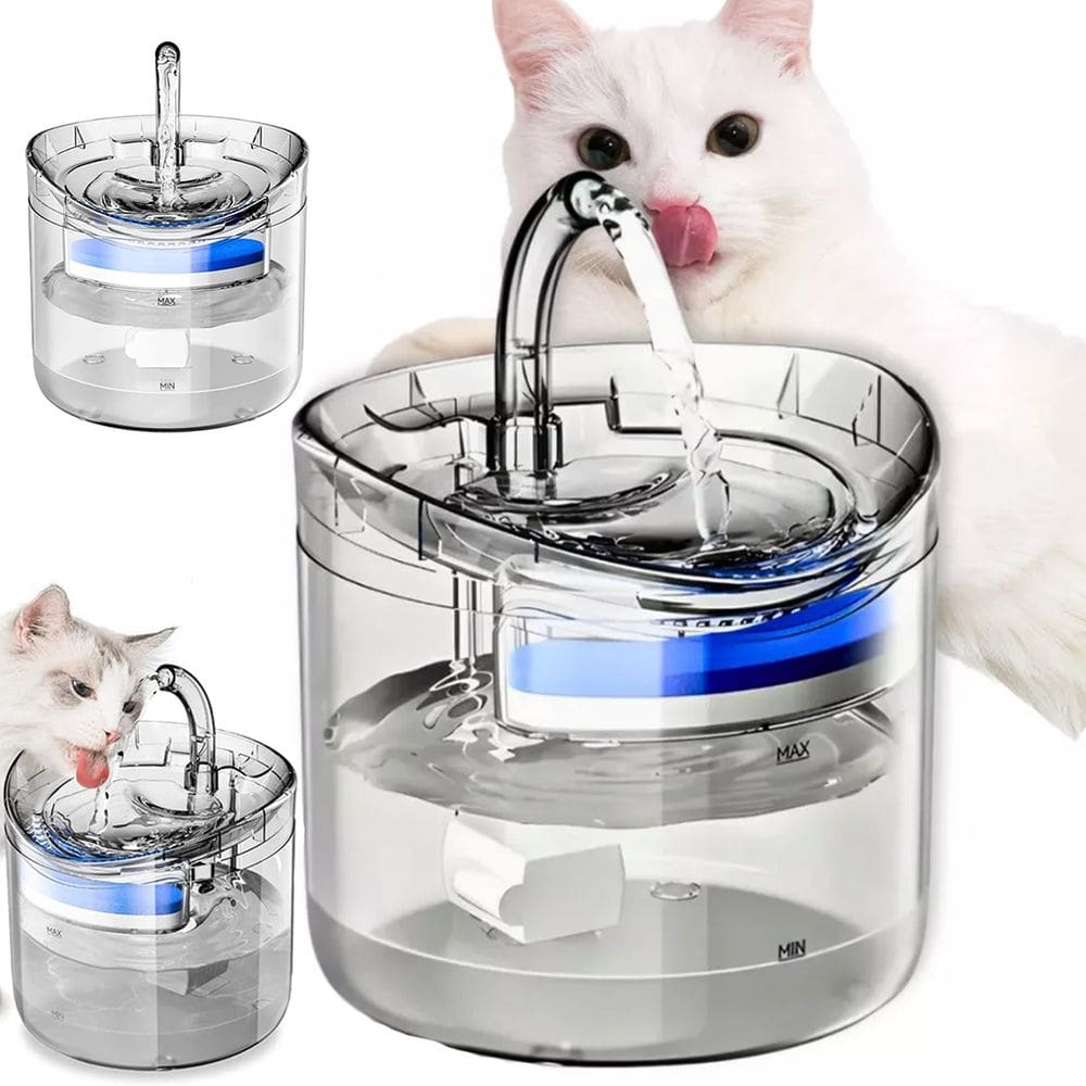 Fonte Agua Bebedouro Pet Gato Cao Cachorro Animais 2 Litros Silencioso Usb Filtro Bomba Reservatório Transparente