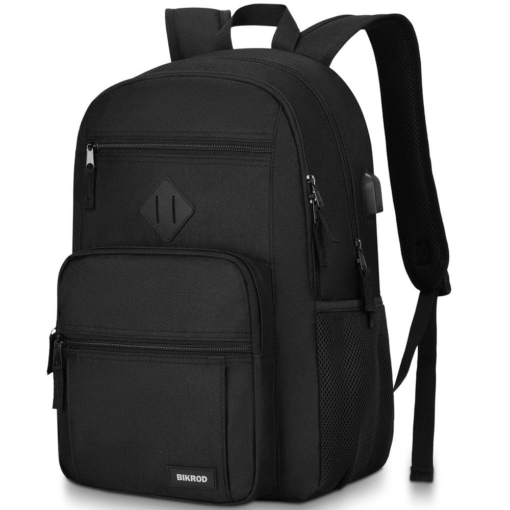 Mochila BIKRDO preta impermeável para notebook escolar 17.3
