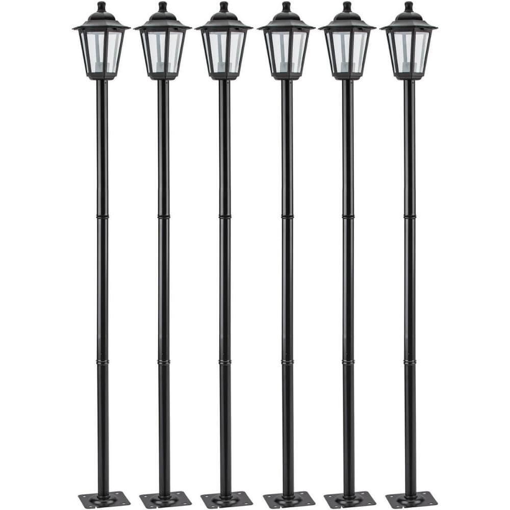 Kit 6 Postes para Jardim 1,71m Alumínio Dital Colonial Luminária Retrô Externa