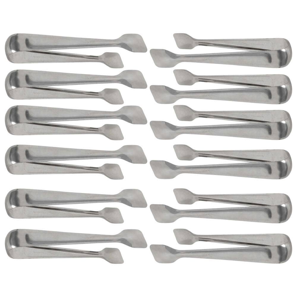 Kit 12 Pegadores Pinça Azeitonas Servir Carne Gelo Aço Inox 18cm Multiuso Brinox