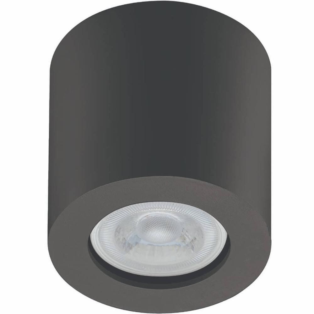 Spot de Sobrepor Redondo Preto Bivolt MR16 Luminária de Teto em Poliestireno Dital Zoom