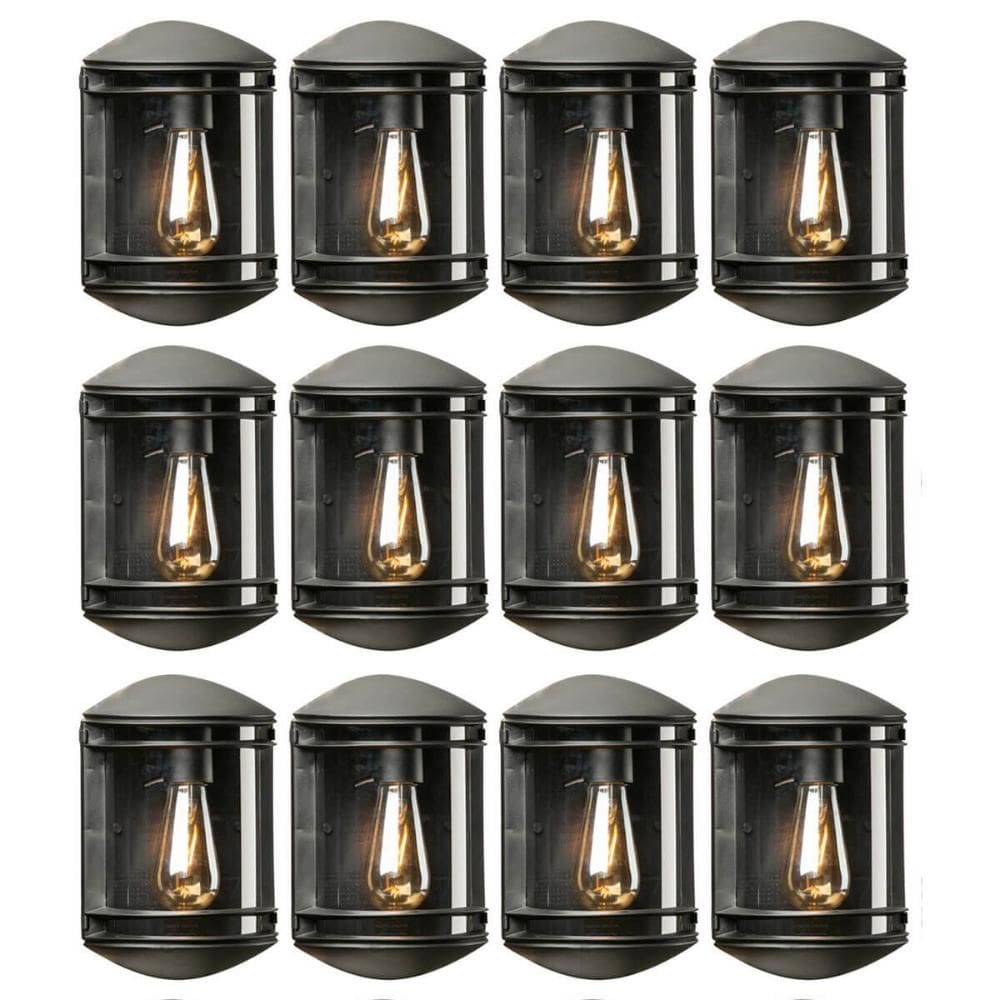 12 Arandelas Elegance Pretas Bivolt 19x25cm Luminárias Parede Dital Lente Transparente