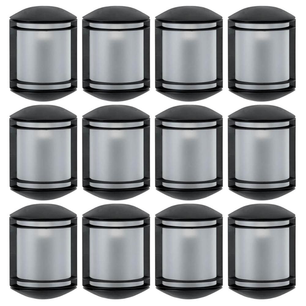 Conjunto 12 Arandelas Externas Pretas Fachada Jardim Muro Bivolt Luminária de Parede