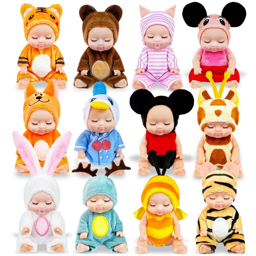 Mini bonecas Muiyaneq de 11 cm com roupas de animais para meninas