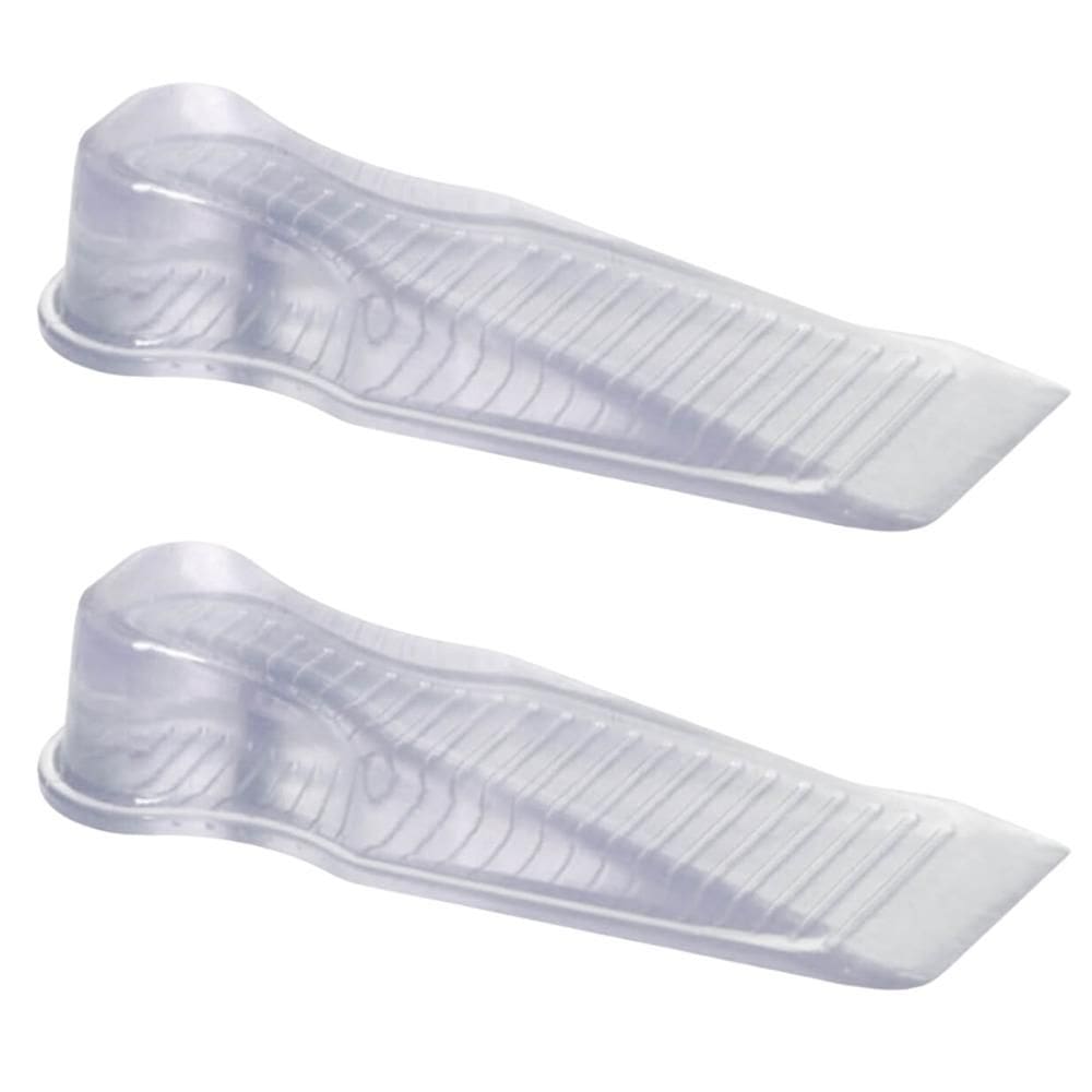 Kit 2 Aparadores Travas de Portas Segura PVC Transparentes 11x3,5x2cm Calço Chão