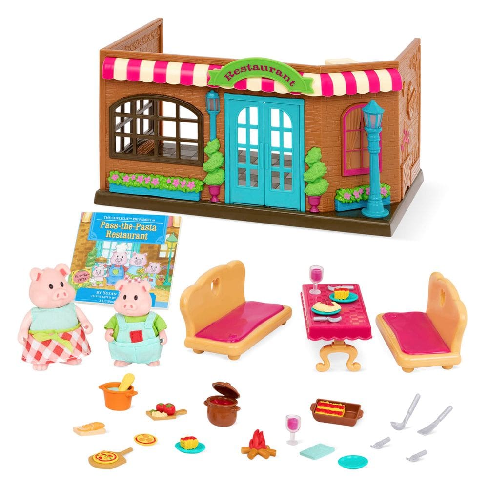 Dollhouse Playset Li`l Woodzeez Pass-The-Pasta Restaurant
