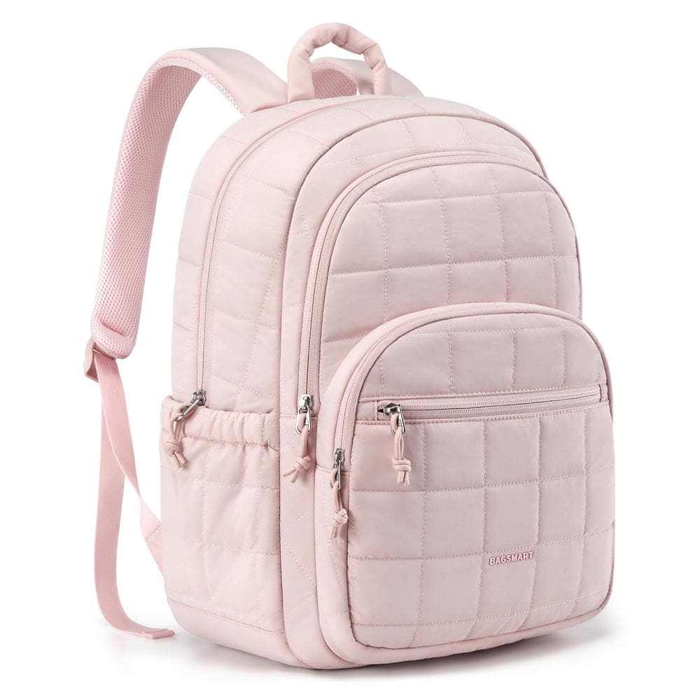 Mochila BAGSMART College Laptop 15,6”, resistente à água, rosa