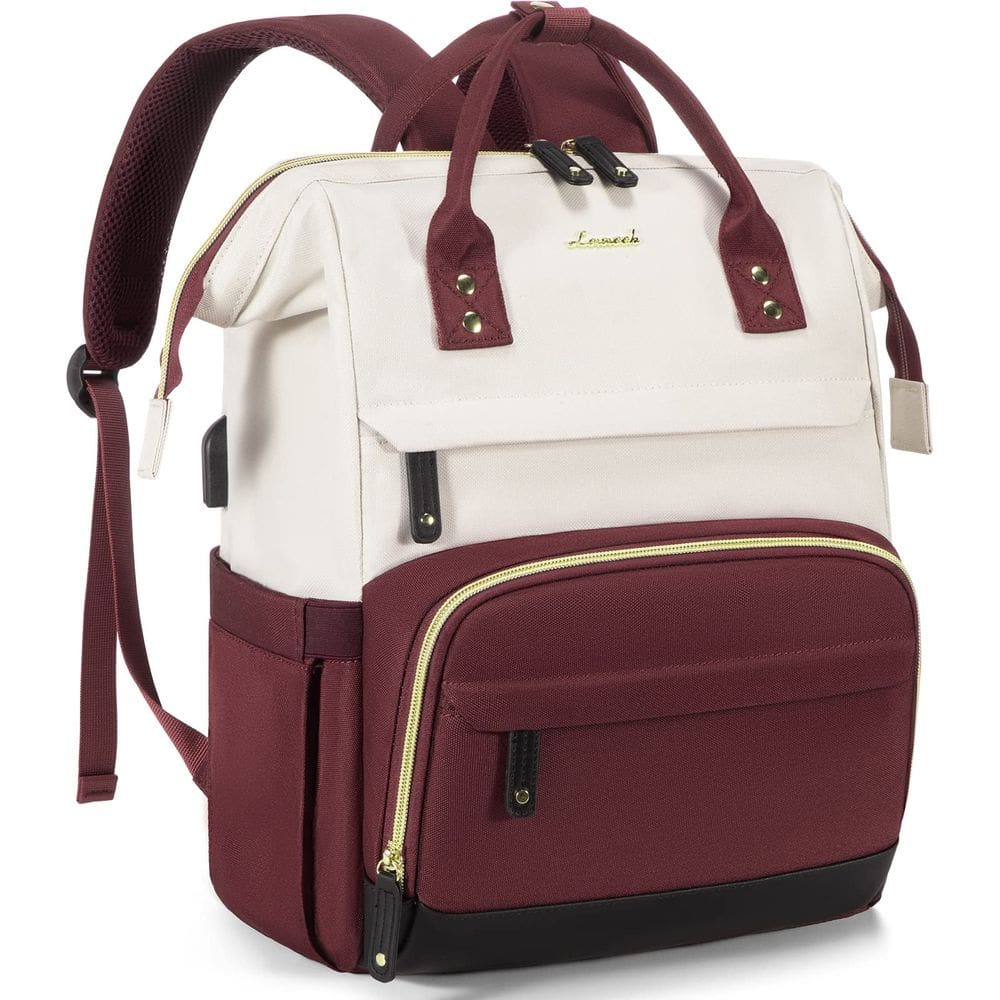 Mochila para laptop LOVEVOOK para mulheres, porta USB impermeável de 15,6”