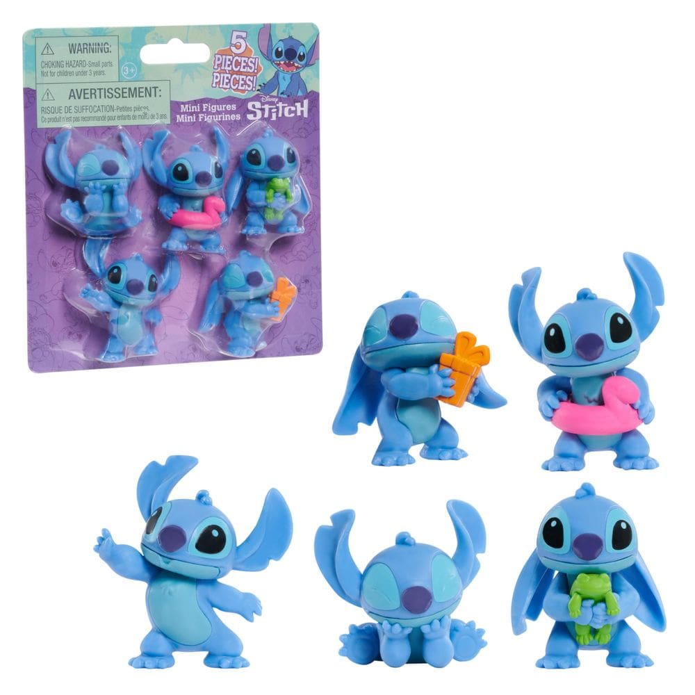 Minibonecos Disney Lilo & Stitch Stitch 2,5”, pacote com 5