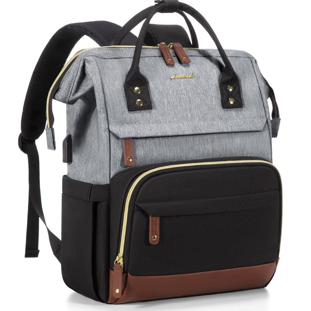 Mochila para laptop LOVEVOOK para mulheres de 15,6” com porta USB à prova d`água
