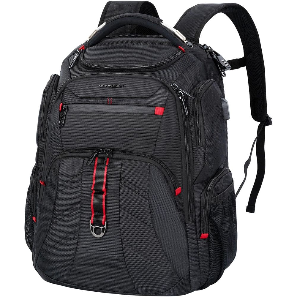 Mochila de viagem para laptop VANKEAN 17,3”, repelente de água, preta