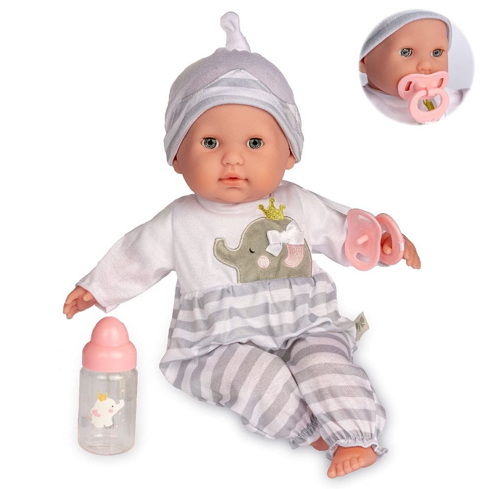 Baby Doll JC Toys Berenguer Boutique de 15 polegadas com mamadeira e chupeta