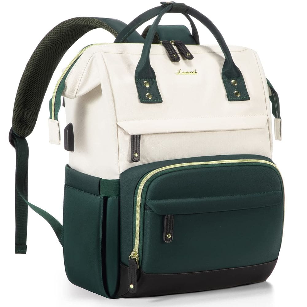 Mochila para laptop LOVEVOOK para mulheres, porta USB impermeável de 15,6”