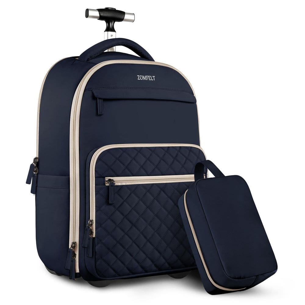 Mochila rolante ZOMFELT para mulheres e homens, laptop de 17 polegadas, azul