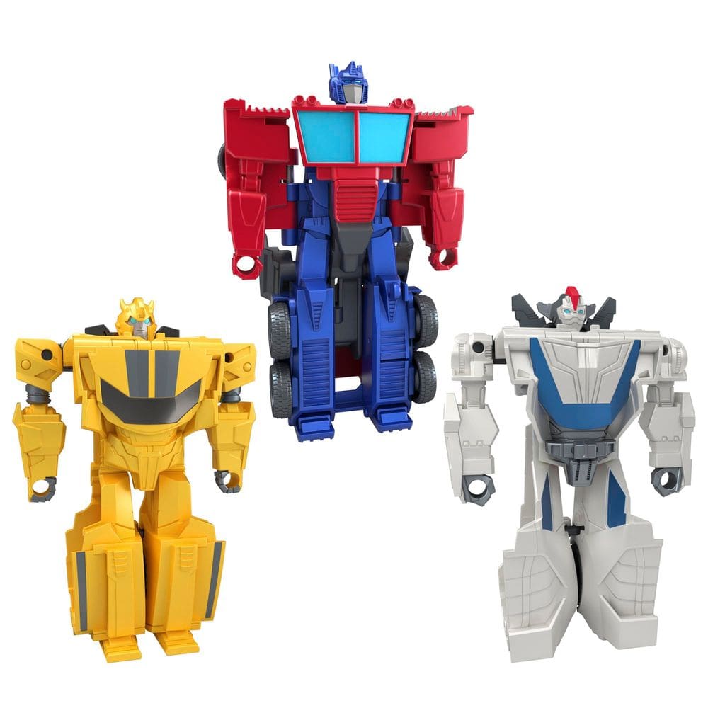 Pacote com 3 bonecos de ação Transformers 1-Step Flip Heroes