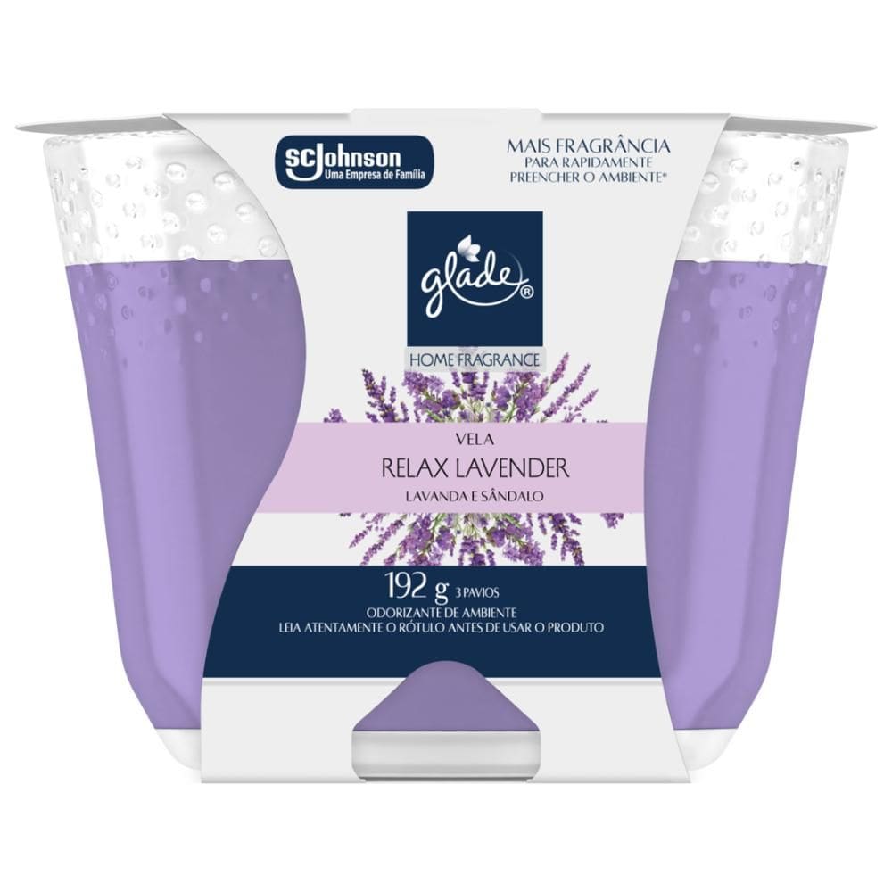 Vela Perfumada Relax Lavender Glade Home Fragrance 192g
